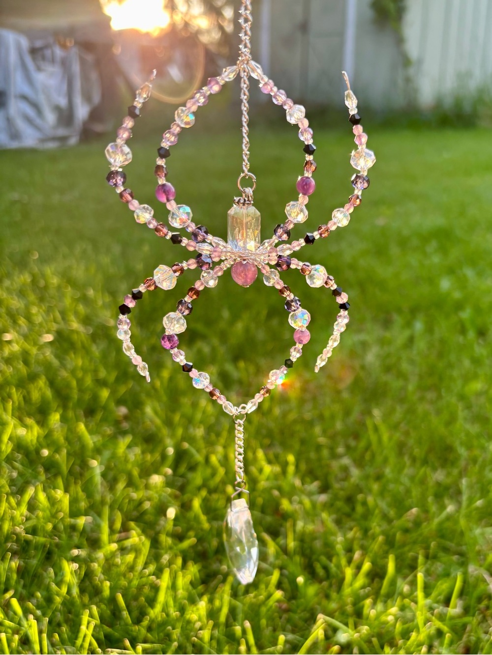 Handcrafted Spider Crystal Sun Catcher.